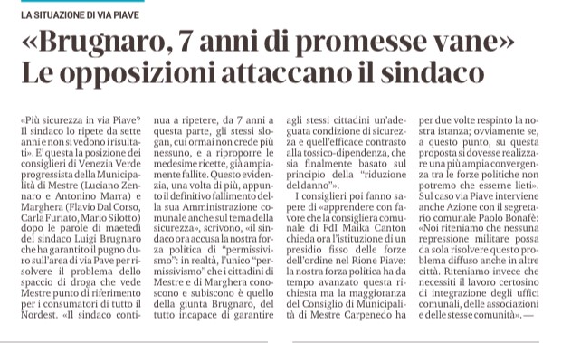 Nuova Venezia Sicurezza su Via Piave