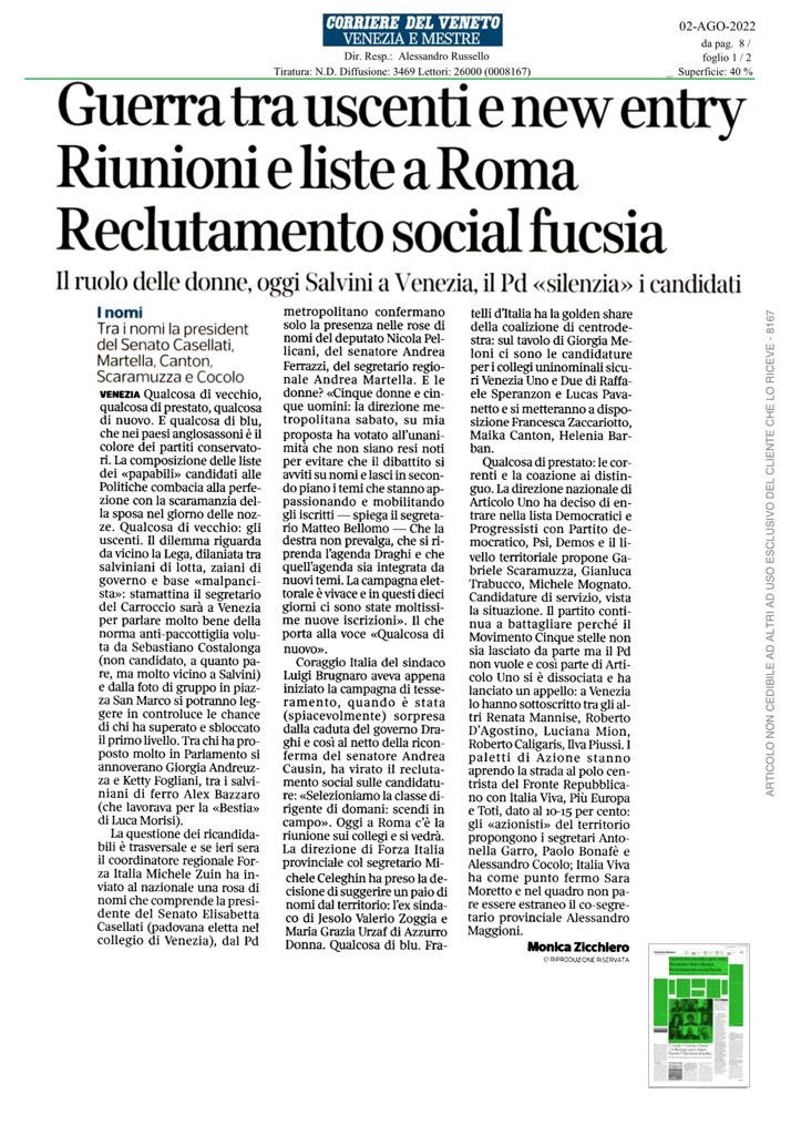 2022-08-02 Corriere Veneto candidature