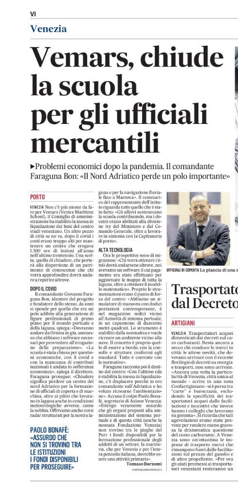 2022-08-07 Gazzettino - Vemars una scuola da salvare