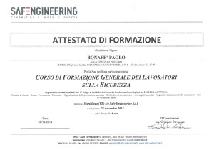 Bonafe paolo Corso Formazione Generale sulla Sicurezza