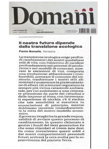 Domani 20-09-2021 lettera il nostro futuro dipenda dalla transizione ecologica