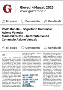 2023-05-04 Gazzettino Recupero area OAM e sviluppo del Lido