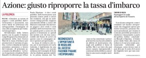 2024-06-24 Gazzettino Azione giusto riproporre la tassa d imbarco