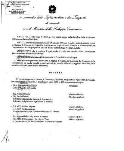 lettera di nomina Comm Raccomandatari Marittimi CCIAA Venezia pag 2