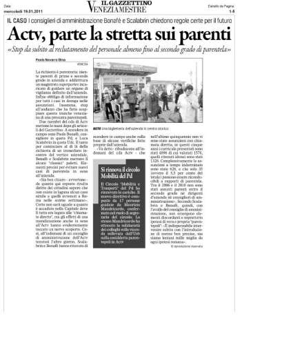 Parte la stretta sui parenti in ACTV da parte dei Consiglieri Bonafè e Scalabrin