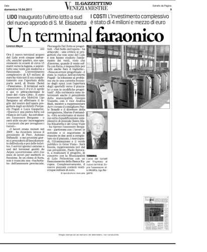 2011-04-10 Gazzettino Inaugurazione sec parte terminal lido